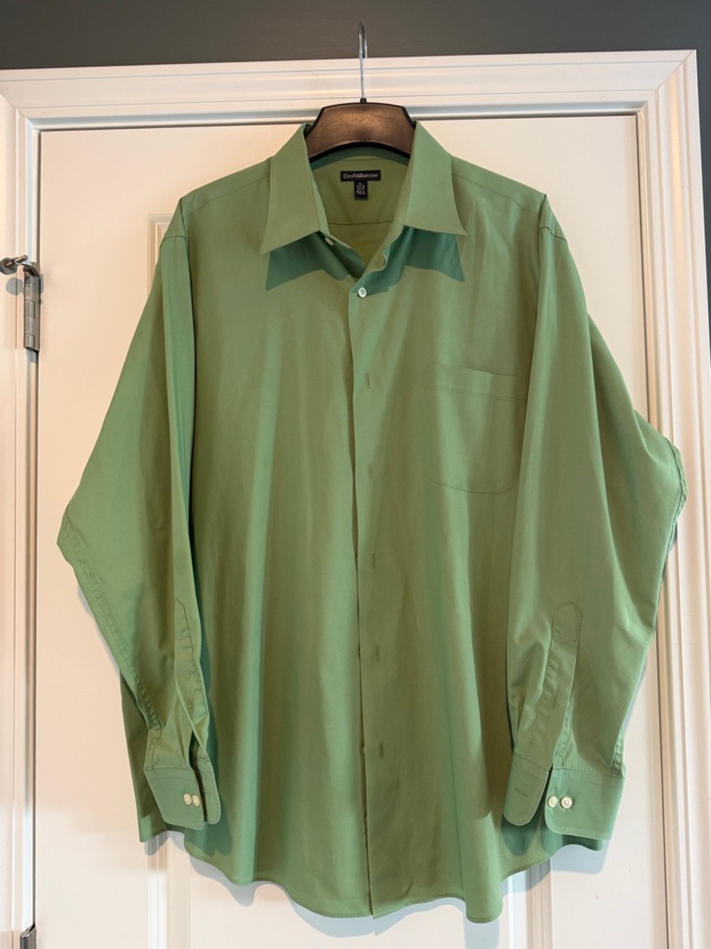 croft & barrow Green Long-Sleeve Dress Shirt